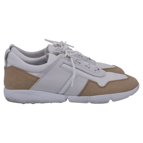 Tod's Two-Tone Sneakers in White Canvas